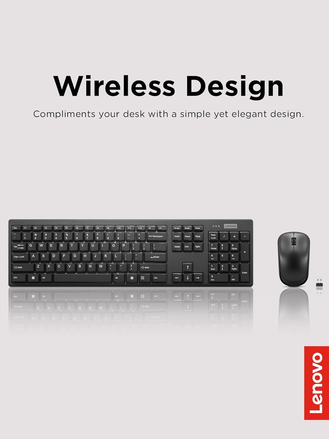 Lenovo GX31K80998 Wireless Keyboard and Mouse Combo Quiet