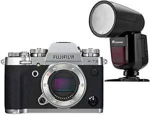 Fujifilm X-T3 Silver Mirrorless Camera Body Flash Bundle