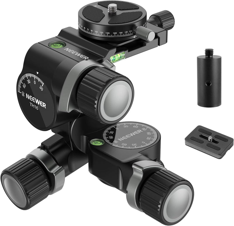 Neewer TH16 3-Way Geared Tripod Head Arca Plate — main product image