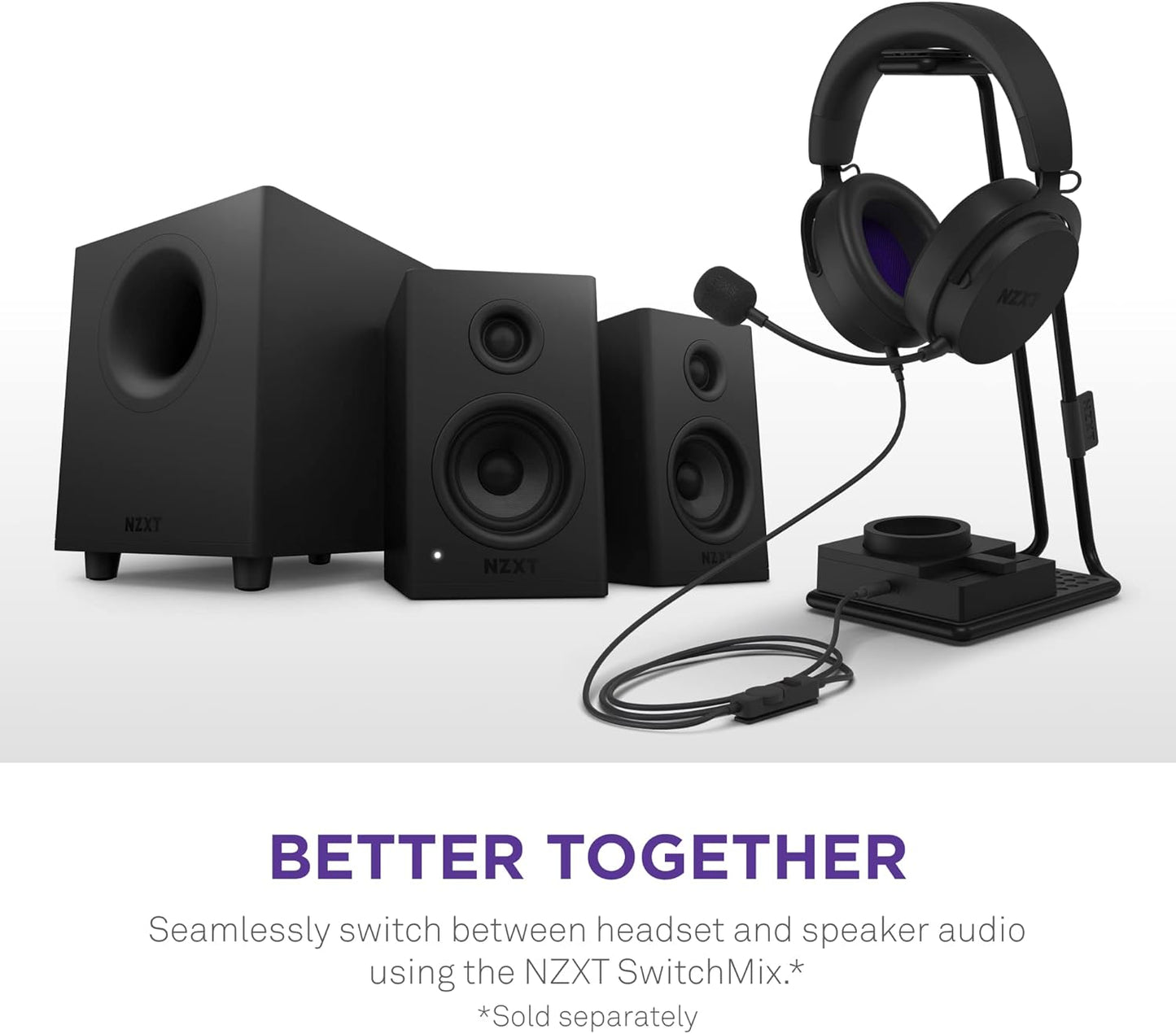 NZXT AP-SPKB2-US Relay PC Gaming Desktop Speakers