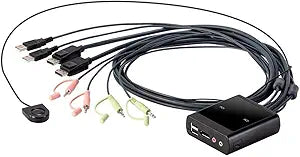 Monoprice 138294 2-Port USB DisplayPort KVM Switch — main product image