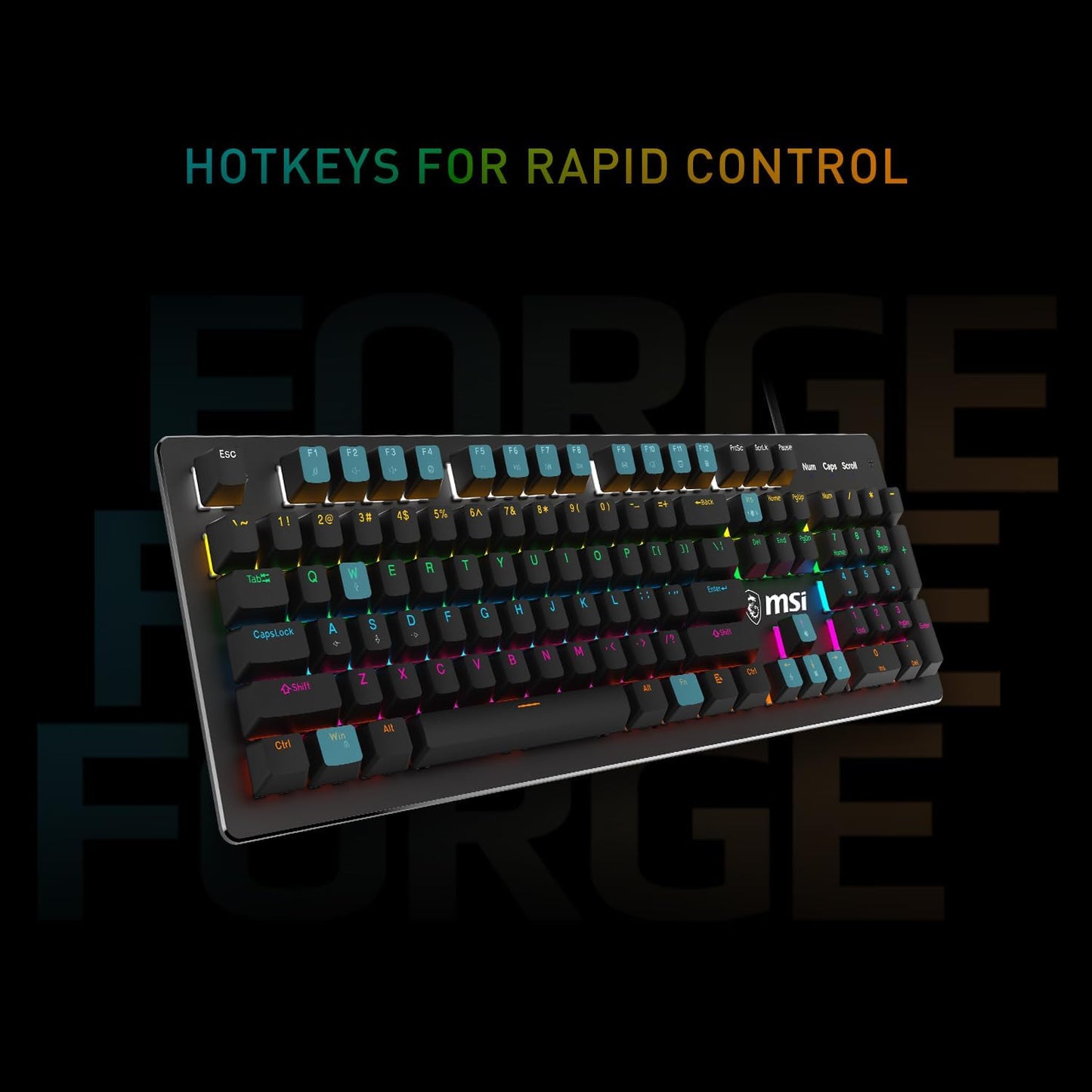MSI Forge GK300 Combo Blue Gaming Keyboard Mouse