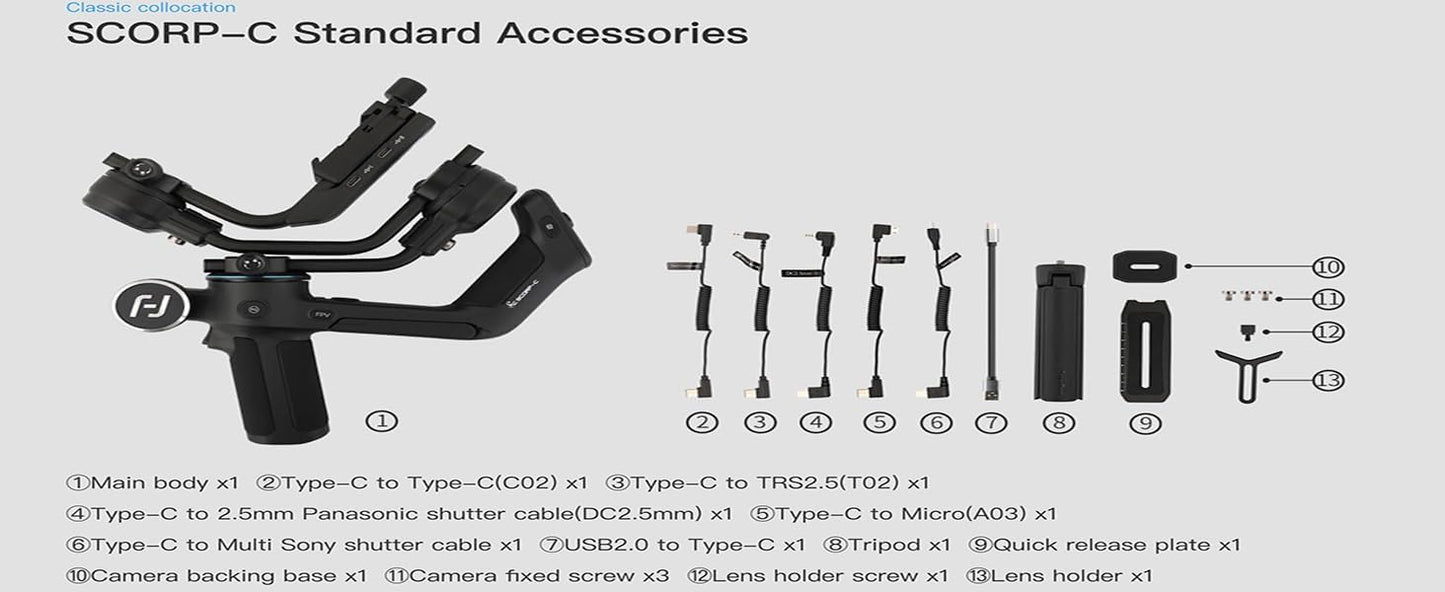 FeiyuTech Feiyu F2C-C SCORP-C Camera Gimbal Stabilizer