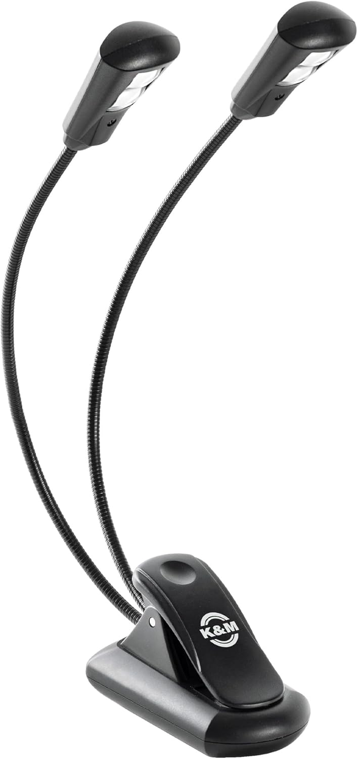 K&M 12259 Rechargeable Music Stand LED Light Double