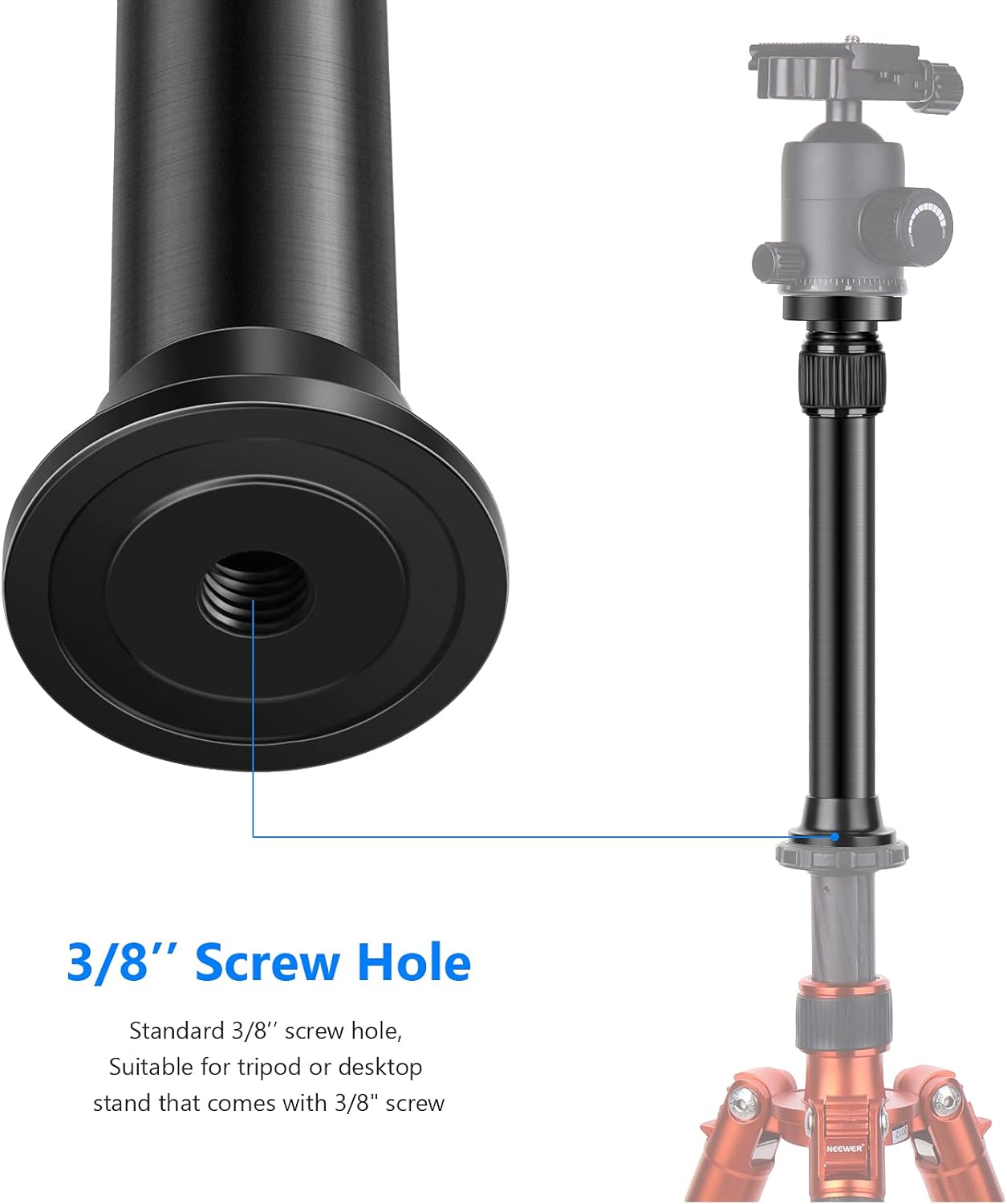 Neewer 10098020 13" Tripod Extender Extension Tube