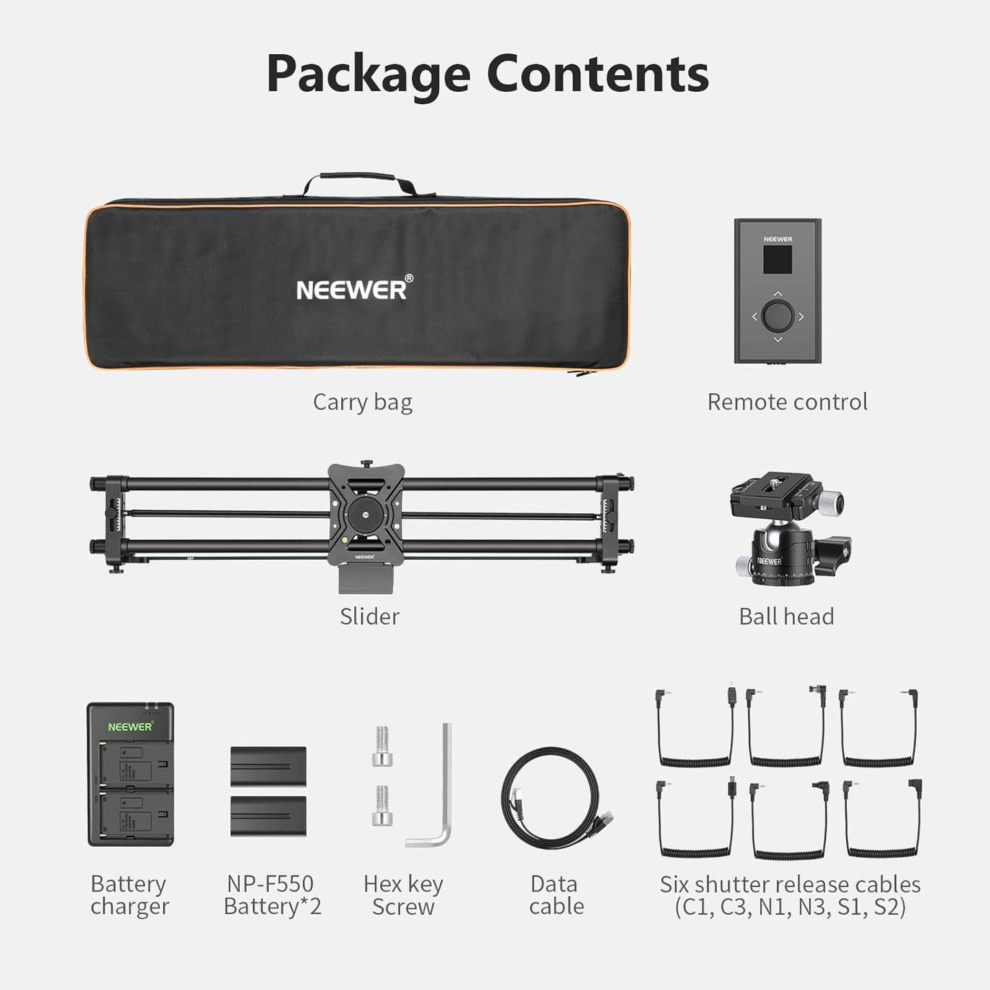 Neewer 10100335 Motorized Camera Slider 80cm Carbon