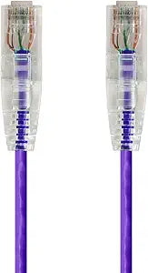 Monoprice 114805 Cat6 SlimRun Ethernet Patch Cable 2ft Purple