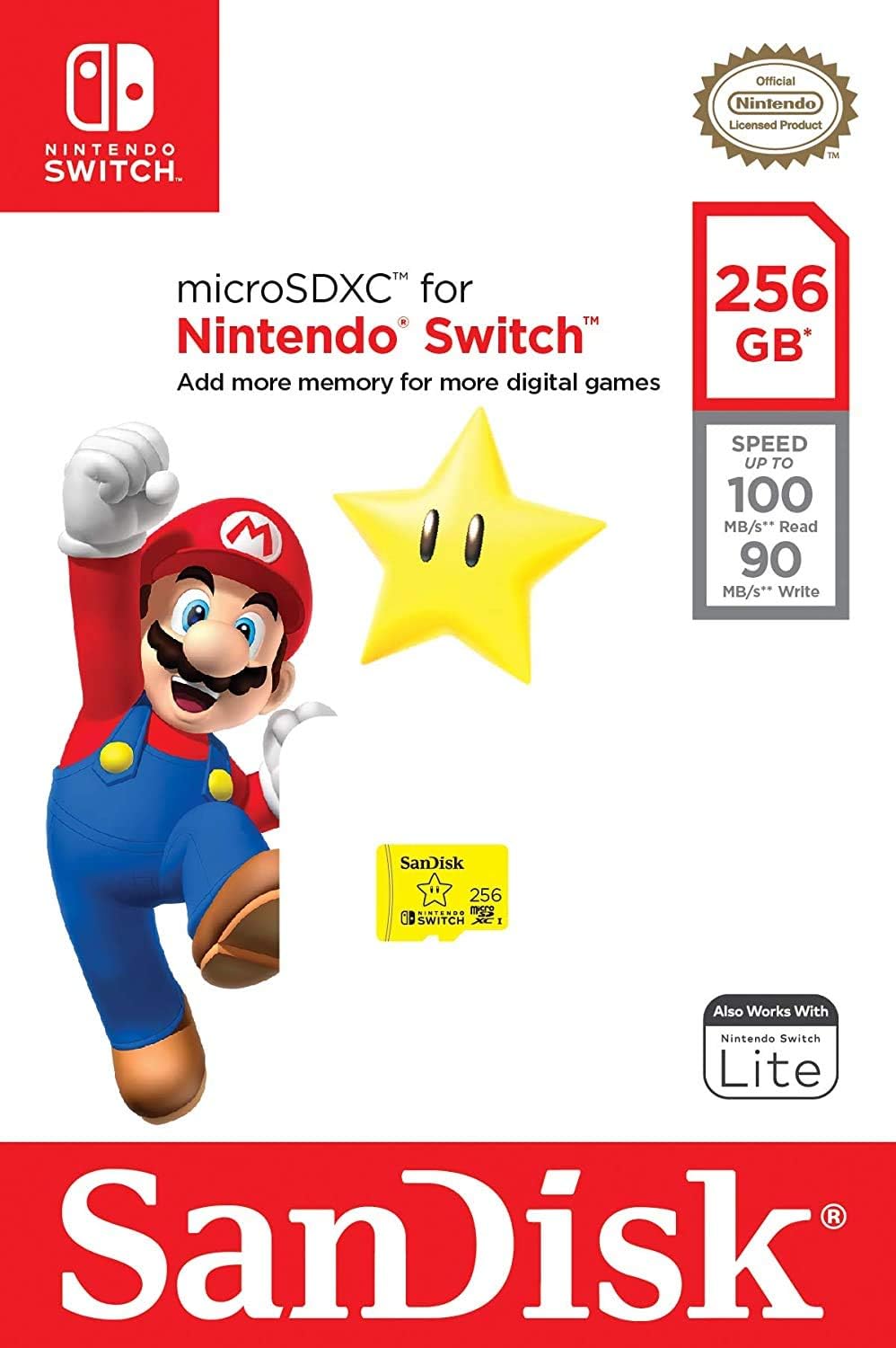 SanDisk SDSQXAO-256G 256GB Switch MicroSDXC Memory Card
