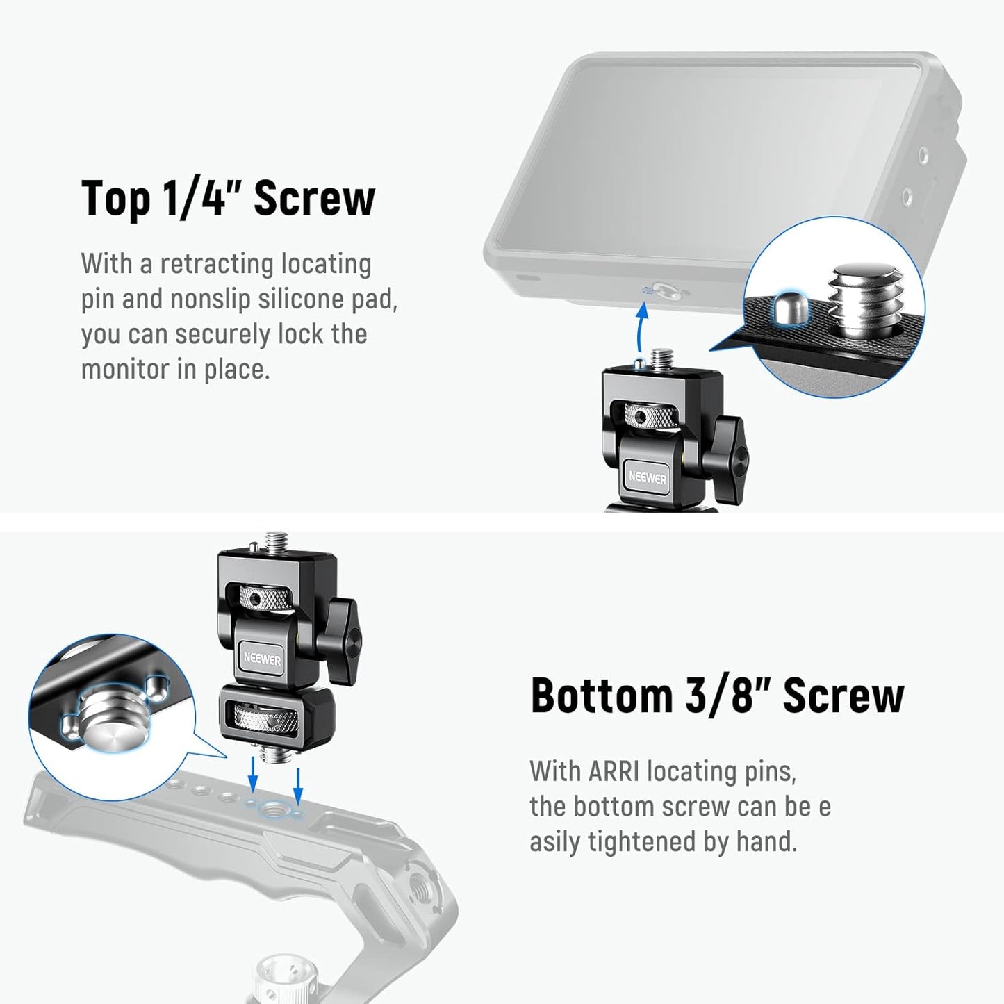 Neewer MA004 Camera Monitor Mount with ARRI Locating