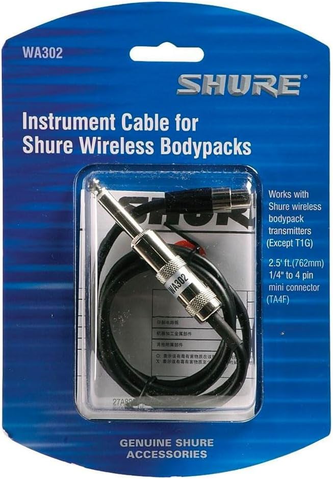 Shure WA302 Instrument Cable TA4F to 1/4" Connector