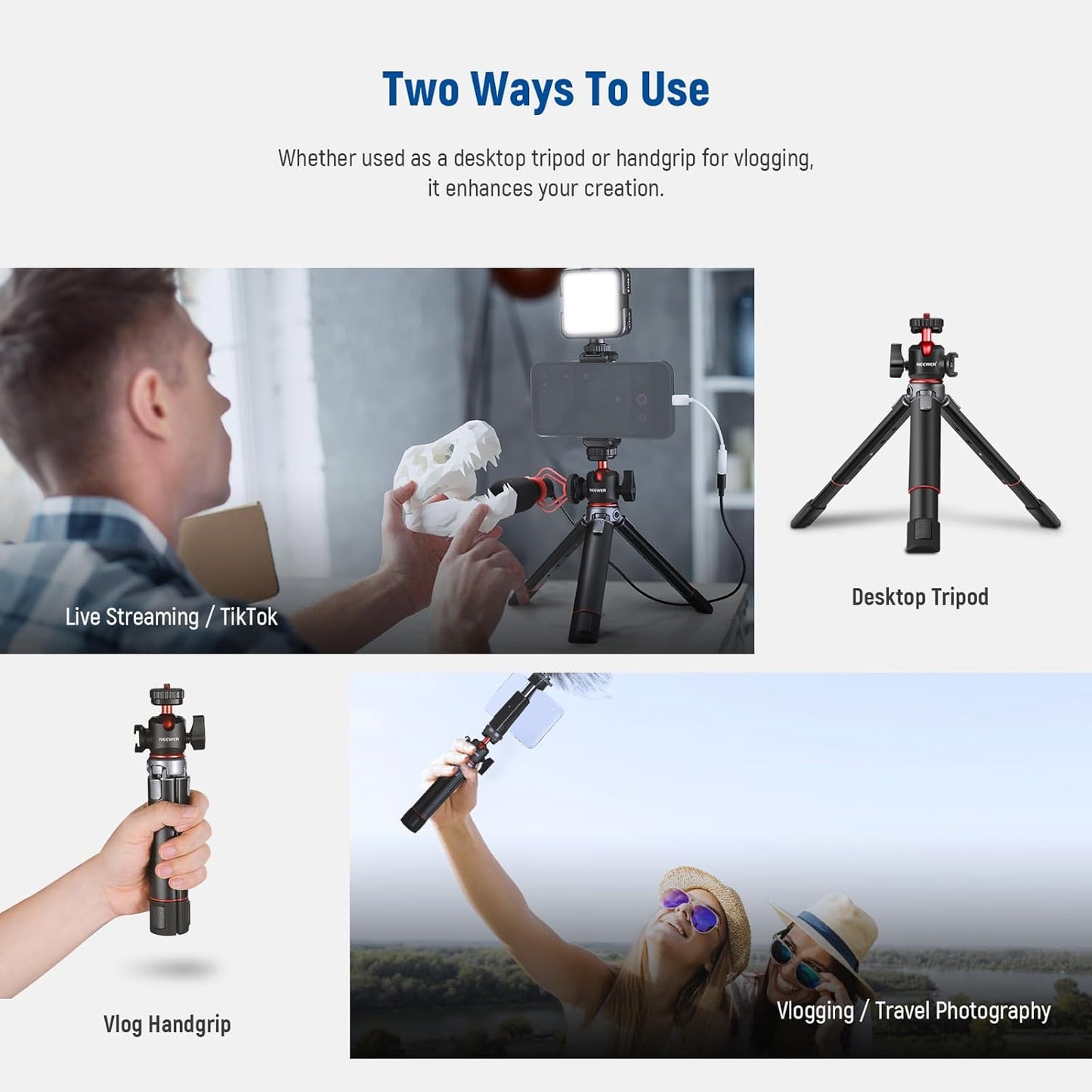 Neewer 10100991 Mini Camera Tripod - Vlogging Tripod
