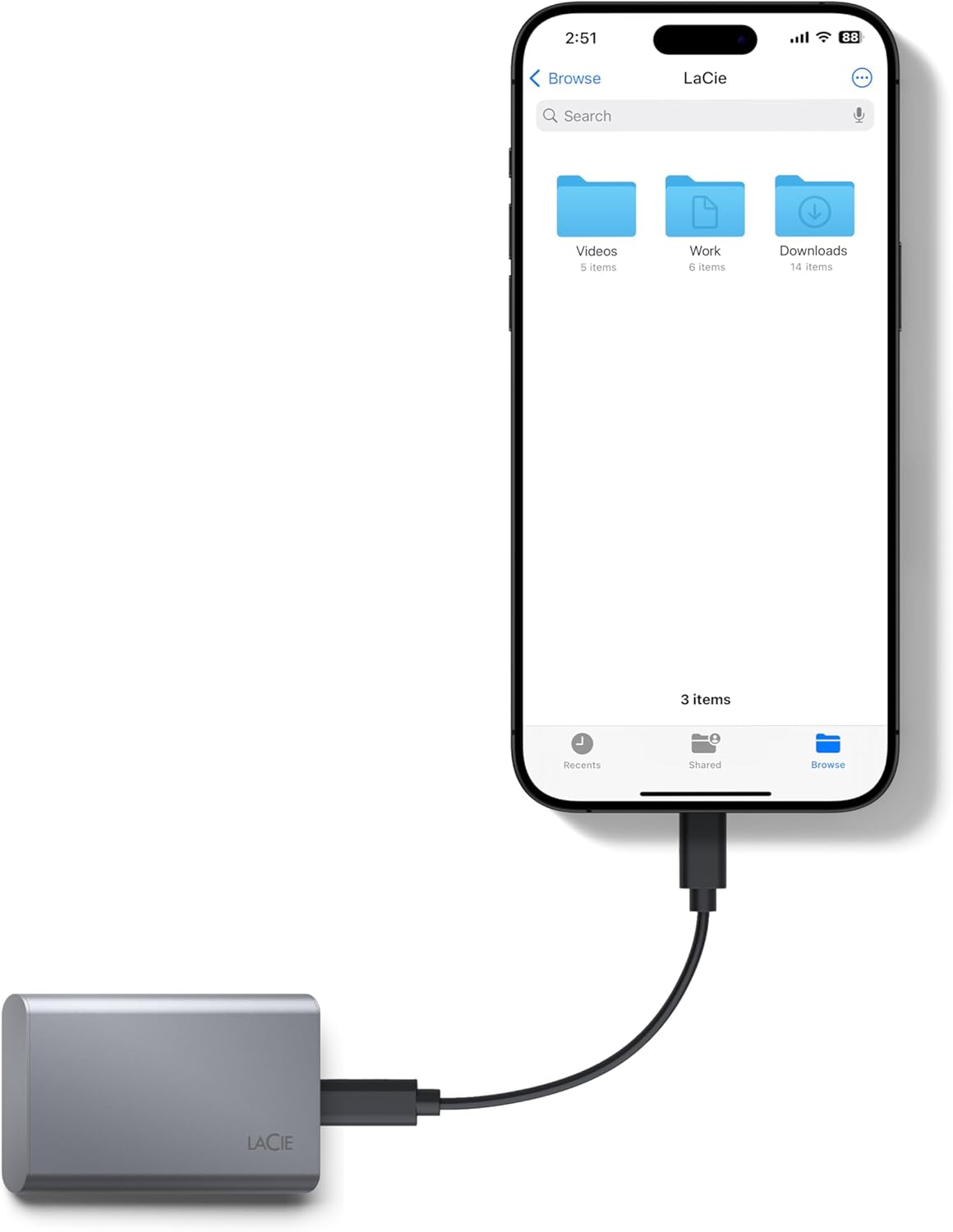 Seagate STKH2000800 LaCie Mobile Drive SECURE 2TB SSD