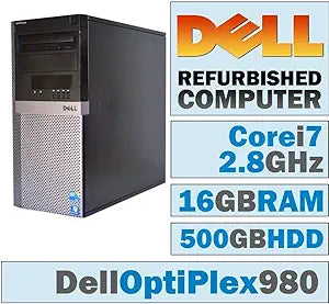 Dell OptiPlex 980 MT Desktop - i7, 16GB RAM (Renewed)