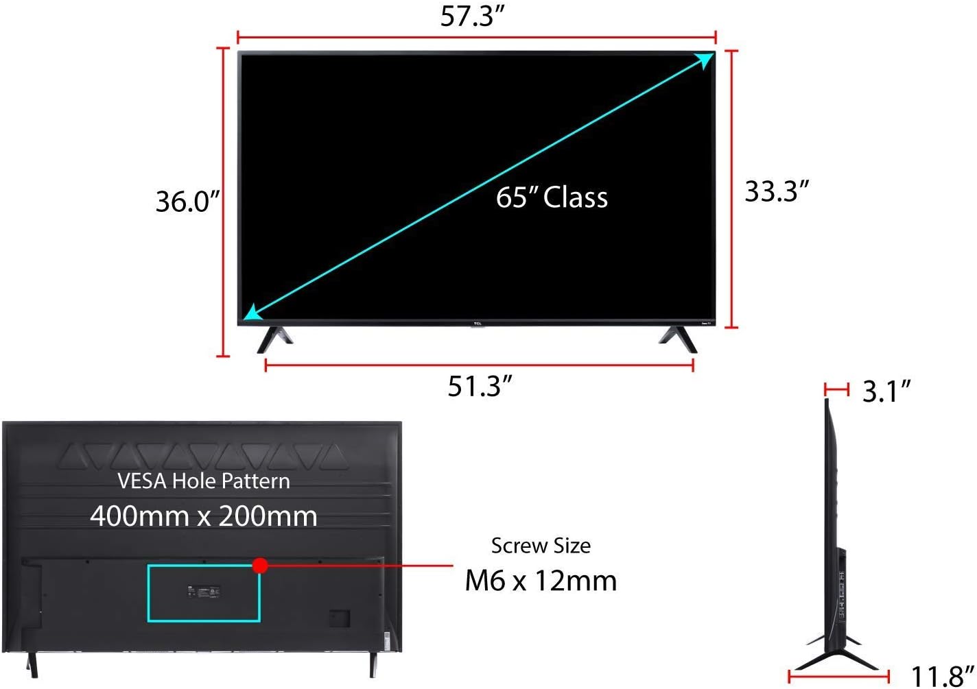 TCL 65S425 65 Inch 4-Series Roku 4K UltraHD TV - Renewed