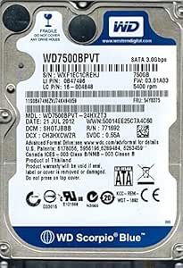 Western Digital WD7500BPVT 750GB SATA Hard Drive — main product image
