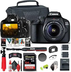 Canon EOS 4000D 18-55mm DSLR Camera Bundle (Renewed)