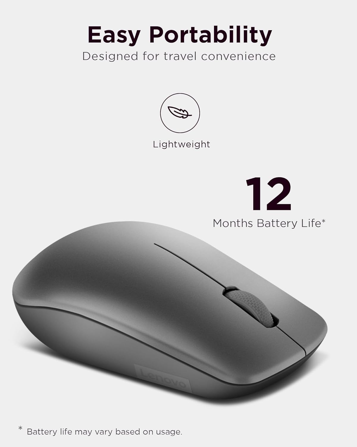 Lenovo 530MOUSE Graphite Grey Wireless Mouse