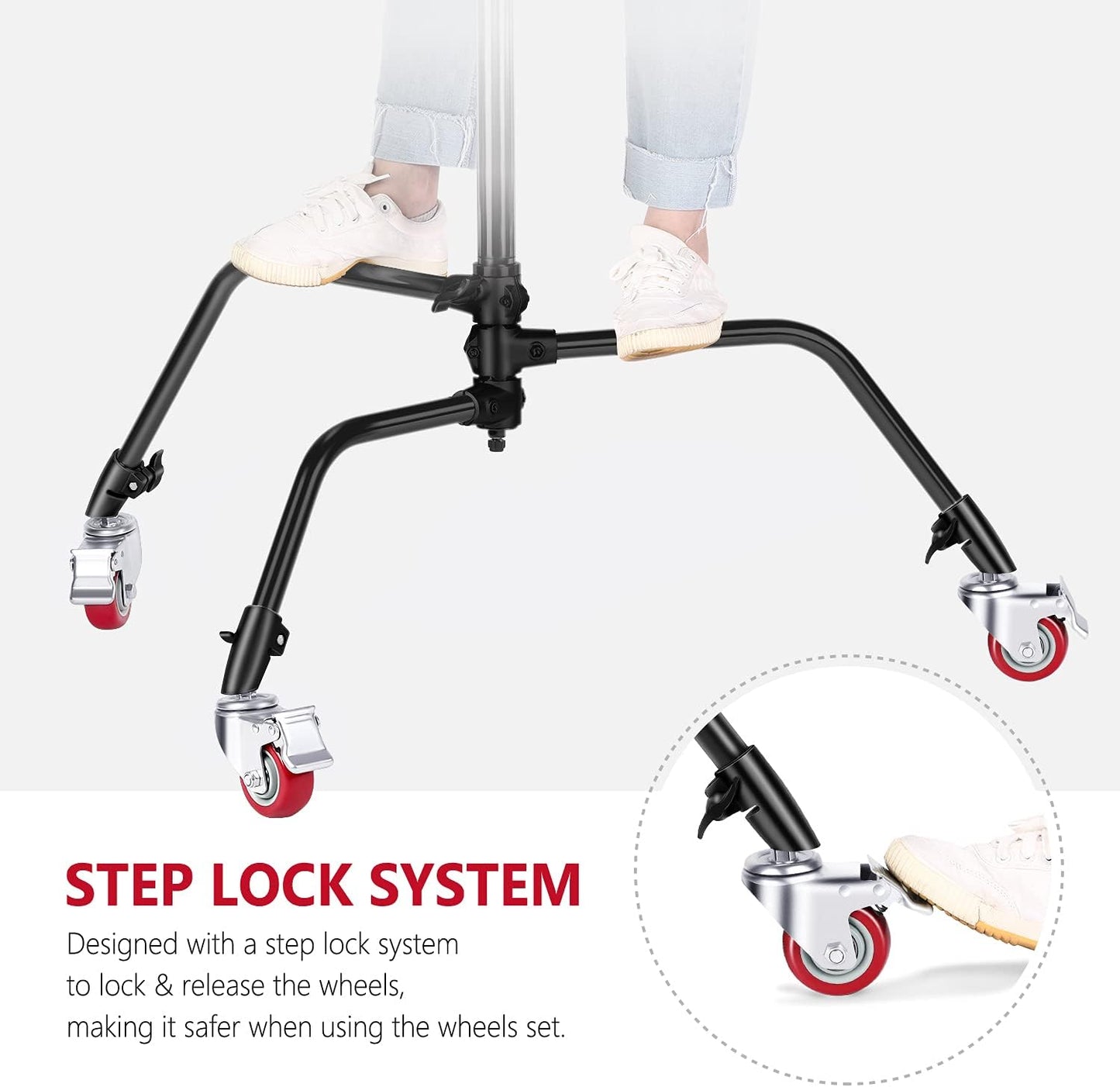 Neewer 10098283 Swivel Castor Wheels for C Stand