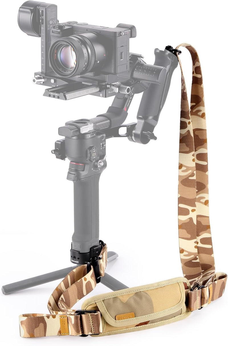 Neewer GA018 RS4/RS3 Gimbal Shoulder Strap - Camouflage, Padded, Adjustable — main product image