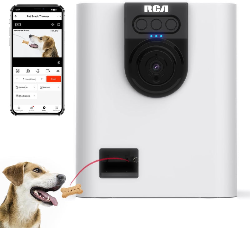 RCA PF147WH Smart Camera Treat Dispenser WiFi Pet — main product image