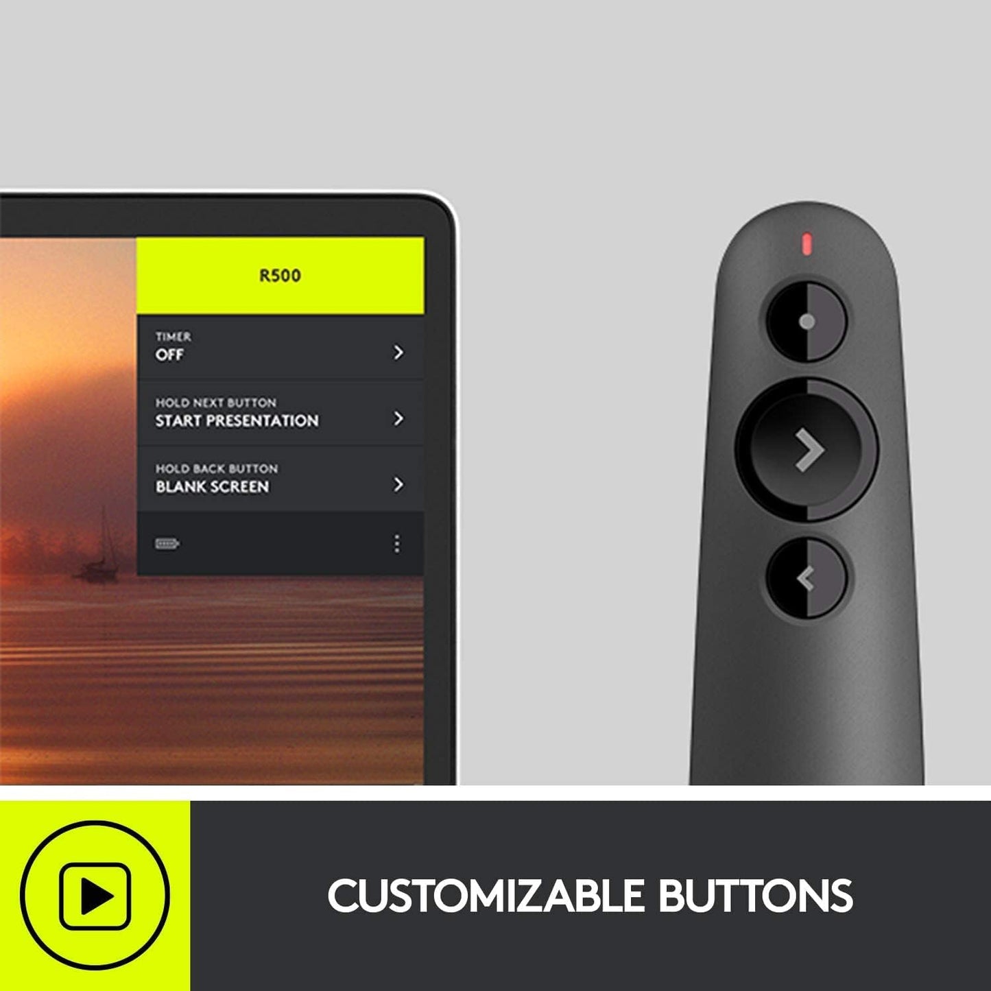Logitech R500s Laser Presentation Remote Graphite