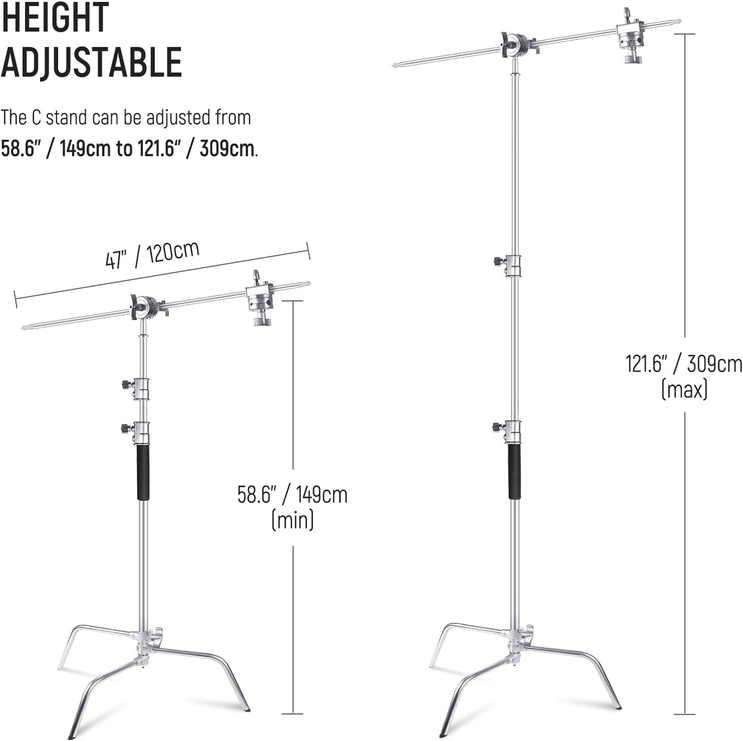 Neewer ST-C-CB C Stand with Boom Arm & Sliding Legs