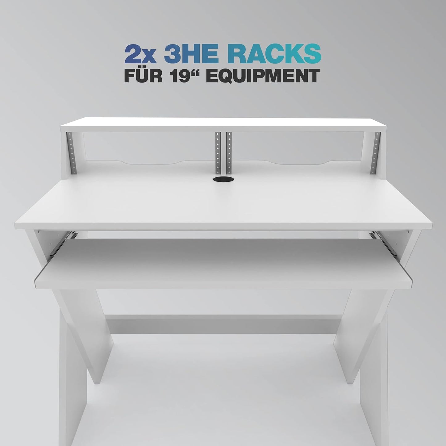 Glorious AMS-SOUND-DESK-COM-WHT Compact Studio Workstation - White