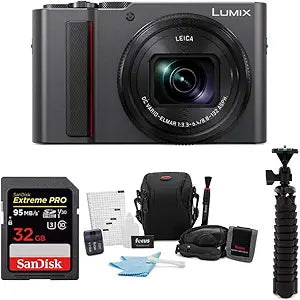 Panasonic LUMIX ZS200 4K Camera Bundle (Silver)