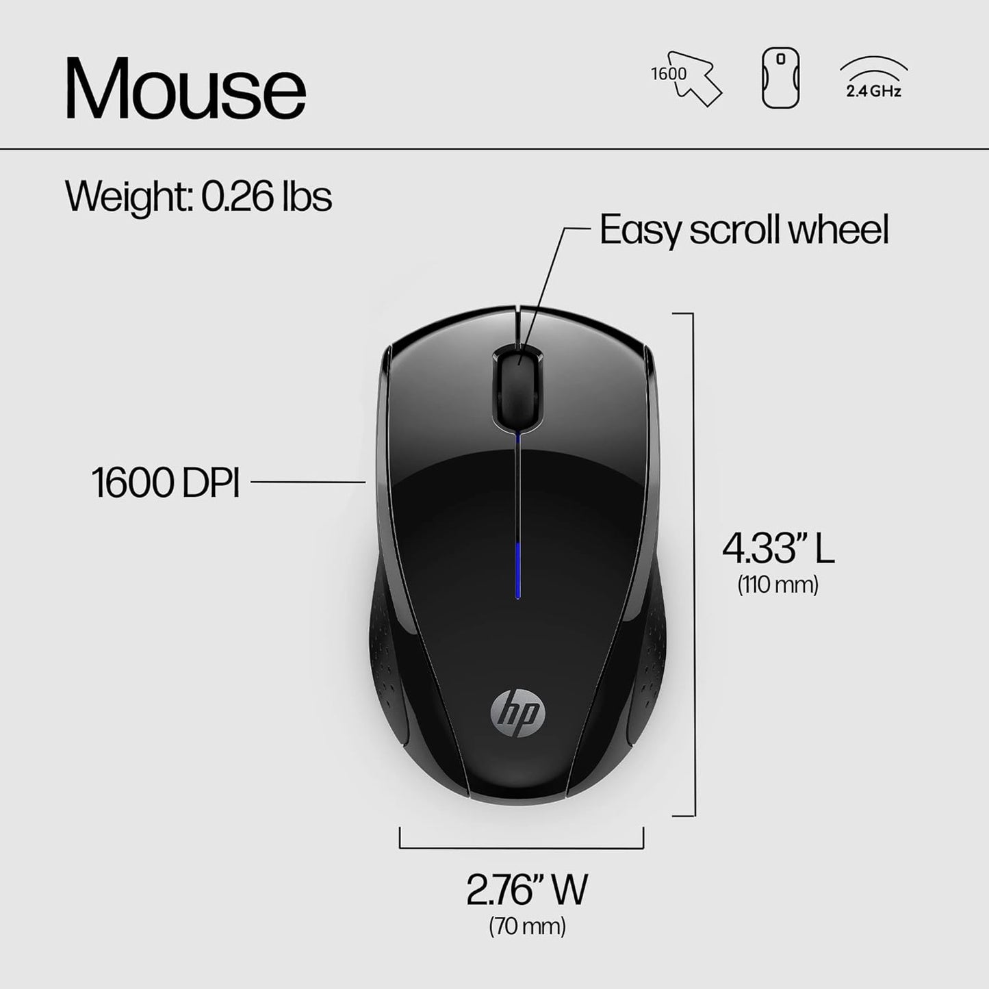HP 28Y30AA#ABA X3000 G2 Wireless Mouse Black