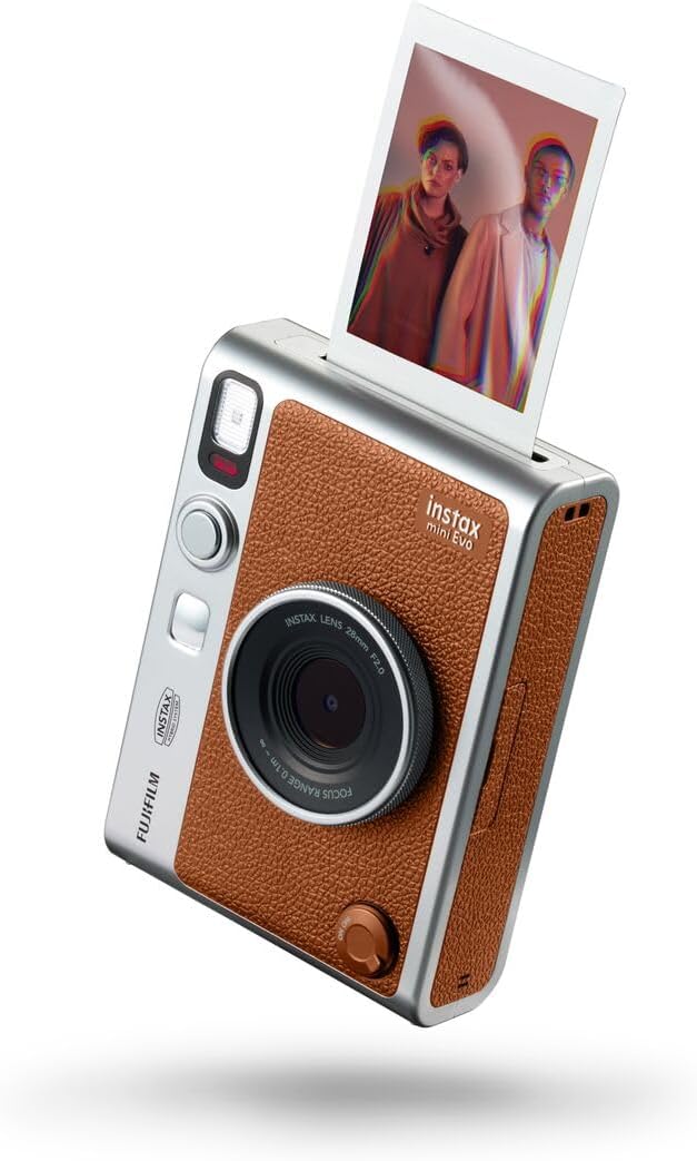 Fujifilm Instax Mini EVO Brown Hybrid Instant Camera Bundle