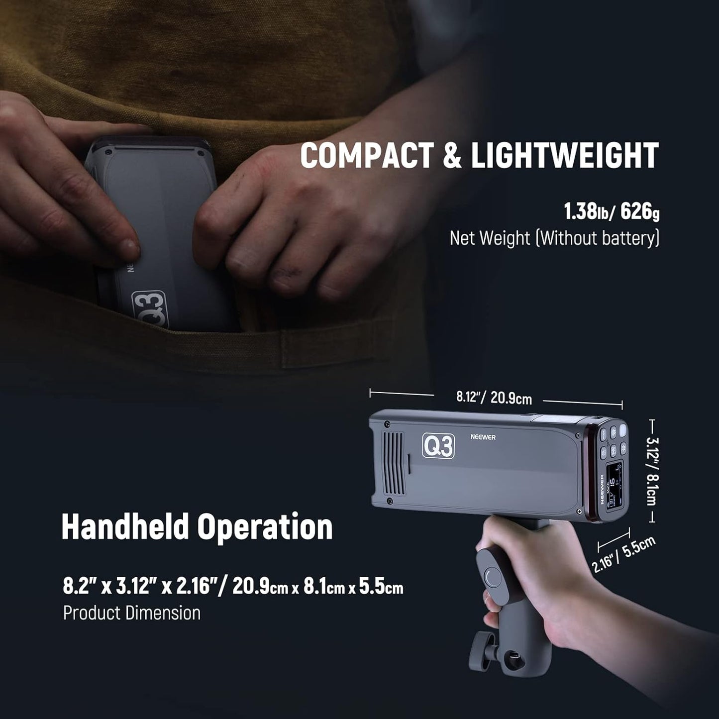 Neewer Q3 200Ws TTL Flash Strobe Kit Sony
