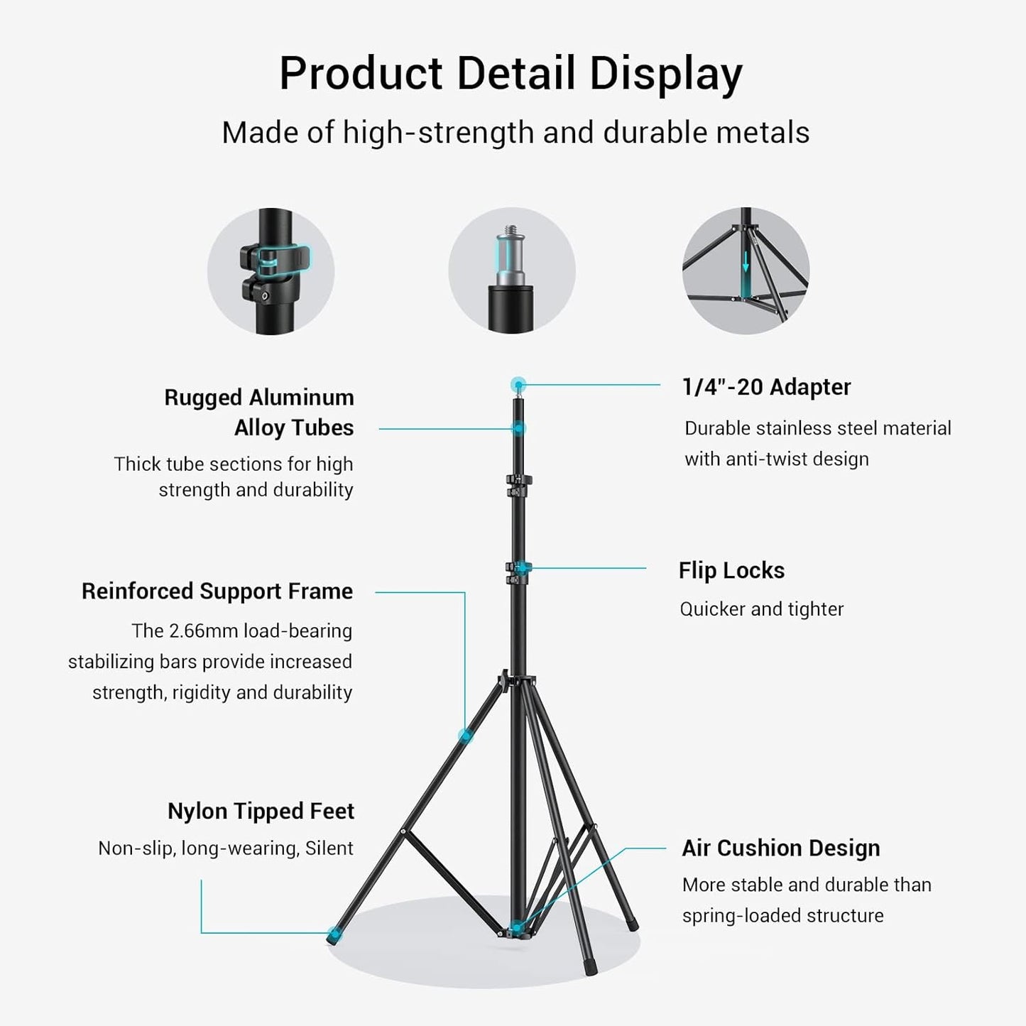 SmallRig US-3736 9.2ft Air-Cushioned Photography Light Stand