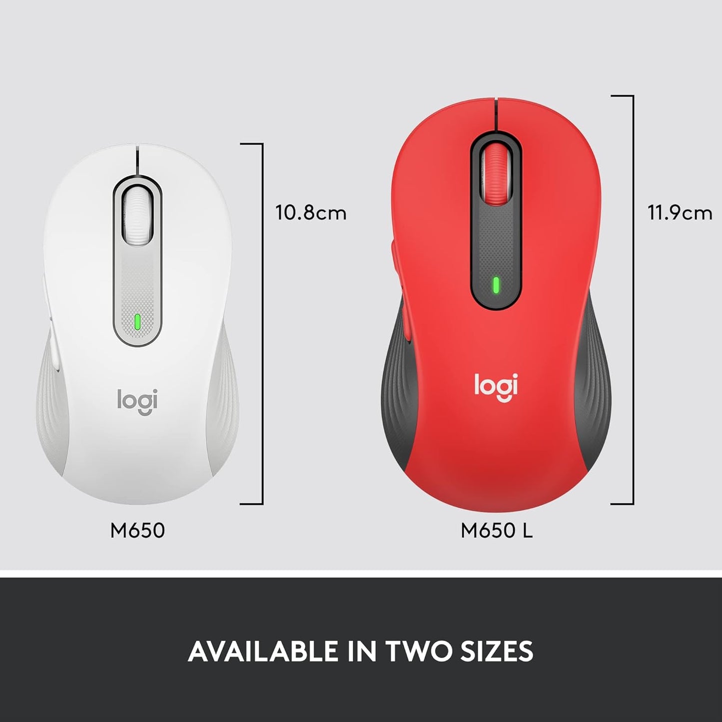 Logitech Signature M650 L Wireless Mouse - Classic Red (Renewed)