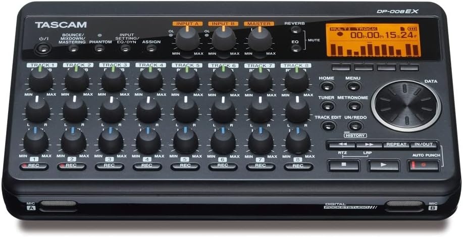 Tascam DP-008EX 8-Track Recorder Bundle with Studio Monitors