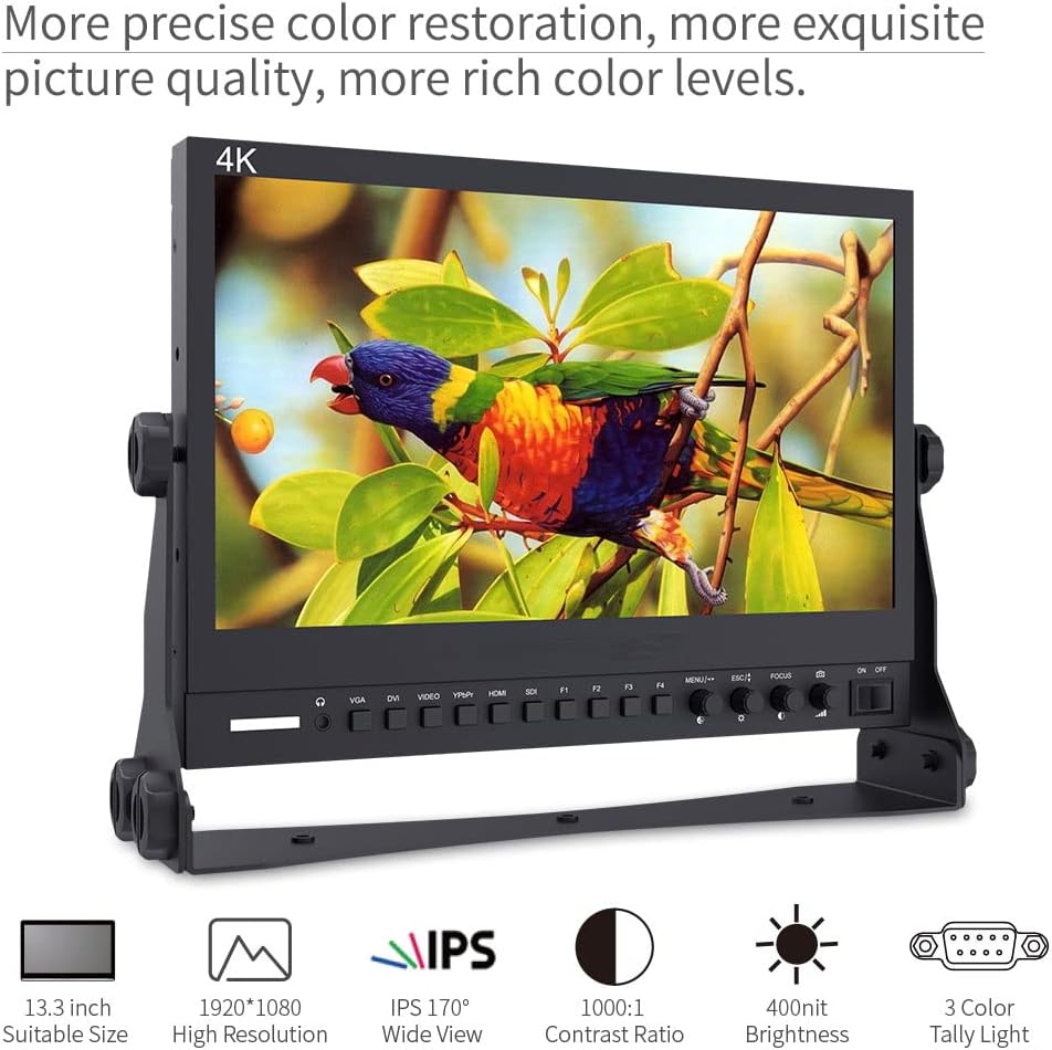 FEELWORLD 4K133-9HSD 13.3" Camera Monitor - 4K Ultra HD Broadcast