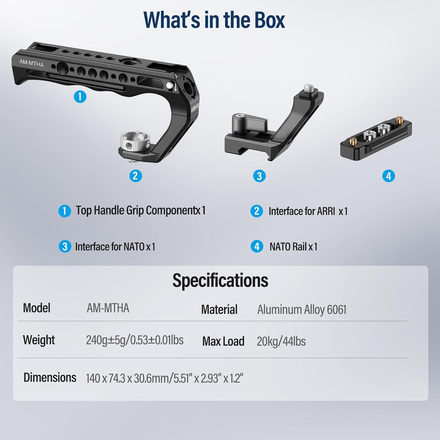 Sirui AM-MTHA Camera Cage Top Handle Grip