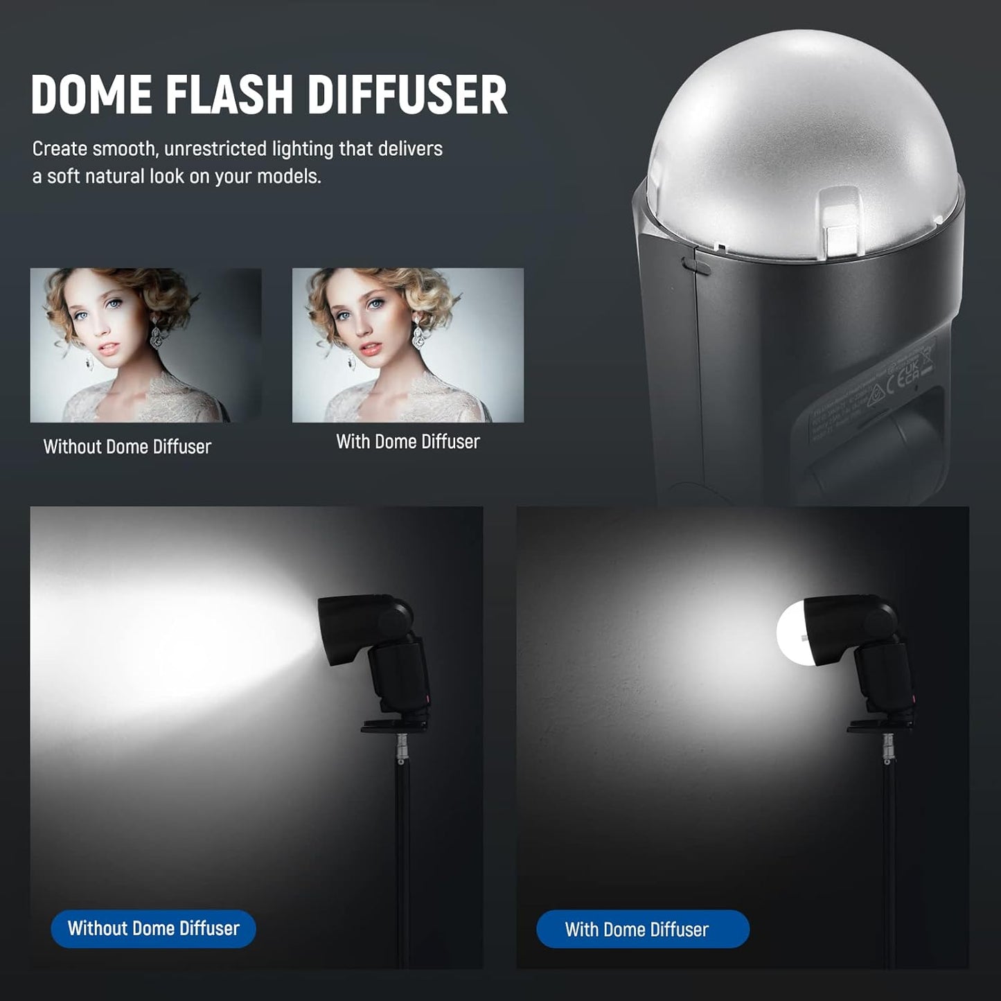 Neewer 10102685 Magnetic Dome Diffuser Round Flash