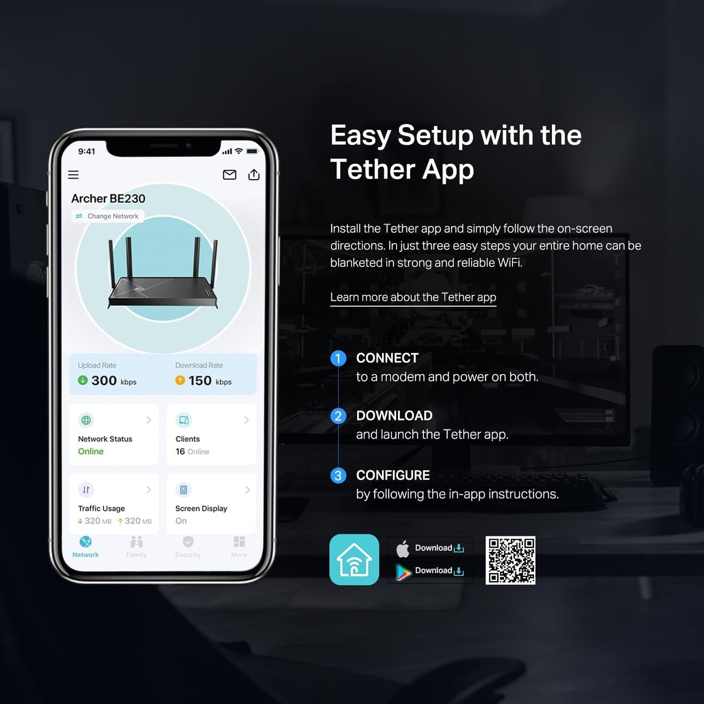 TP-Link Archer BE230 BE3600 Wi-Fi 7 Router
