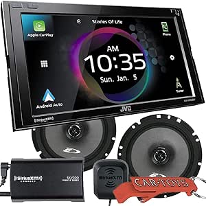JVC KW-M856BW Digital AV Receiver CarPlay Android Auto Bundle