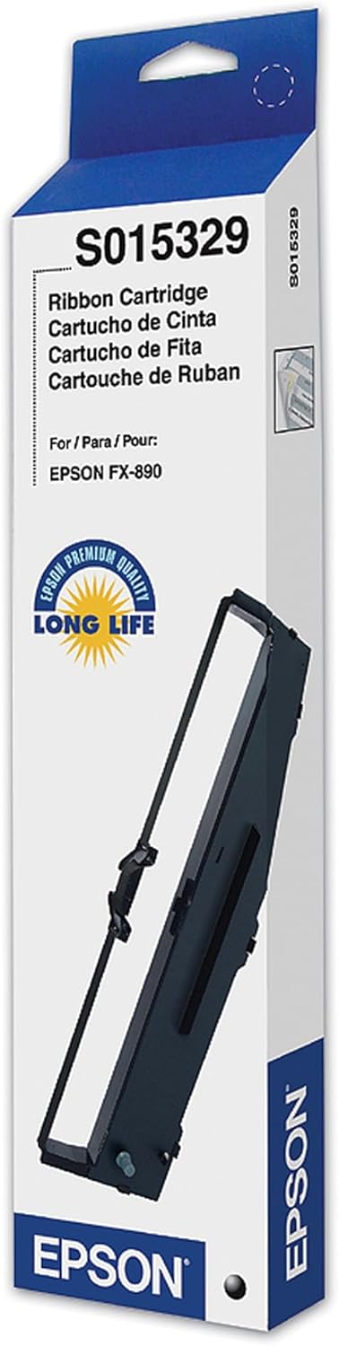 Epson S015329 FX-890 Black Fabric Printer Ribbon Cartridge