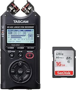 Tascam DR-40X Four-Track Digital Audio Recorder 16GB Bundle