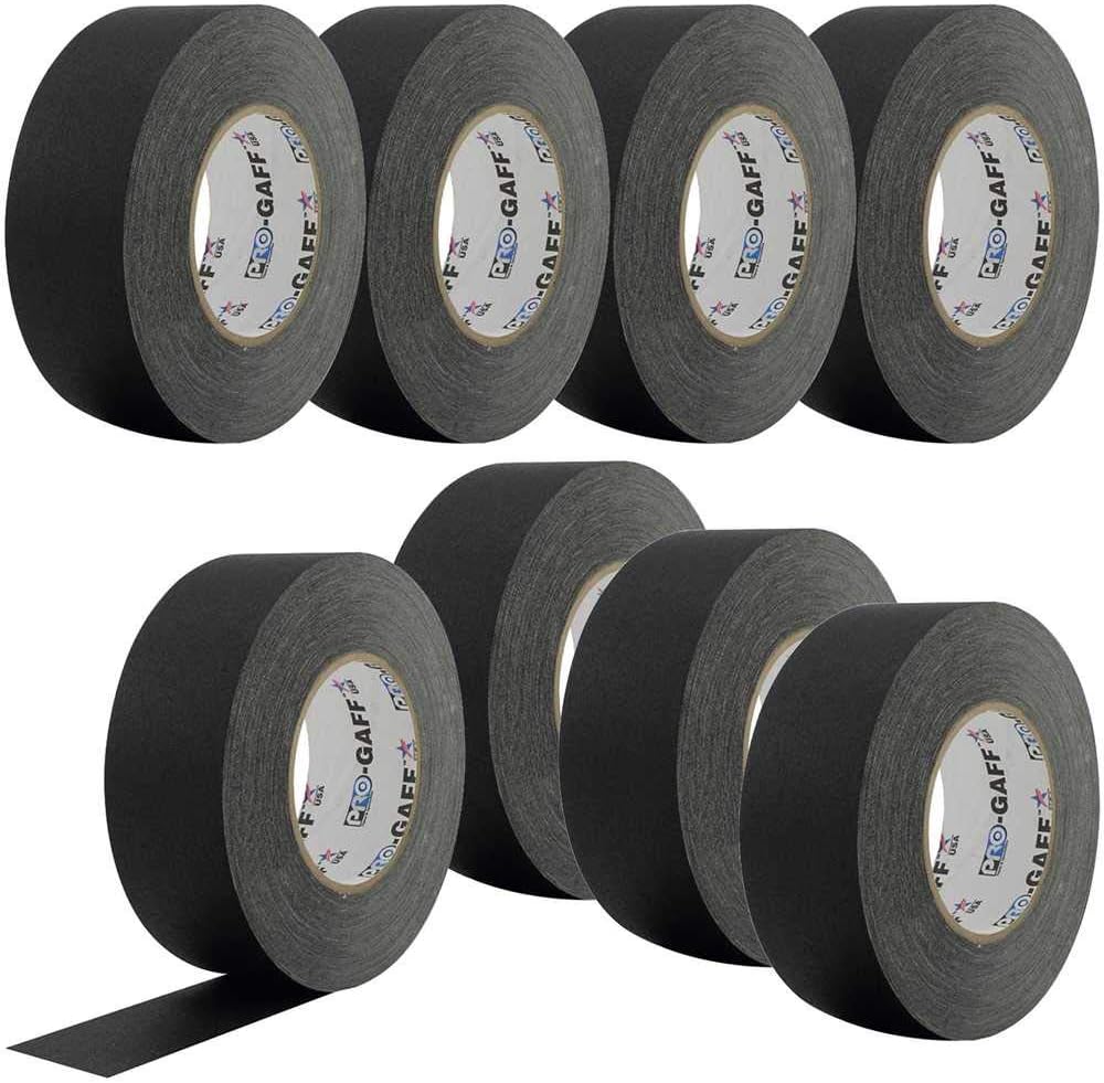 Permacel PRO Black Gaffers Tape 2" x 55yd (8-Pack)