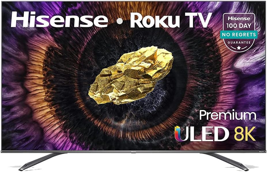 Hisense E10HIS75U800GR 75" 8K ULED Roku Smart TV Bundle