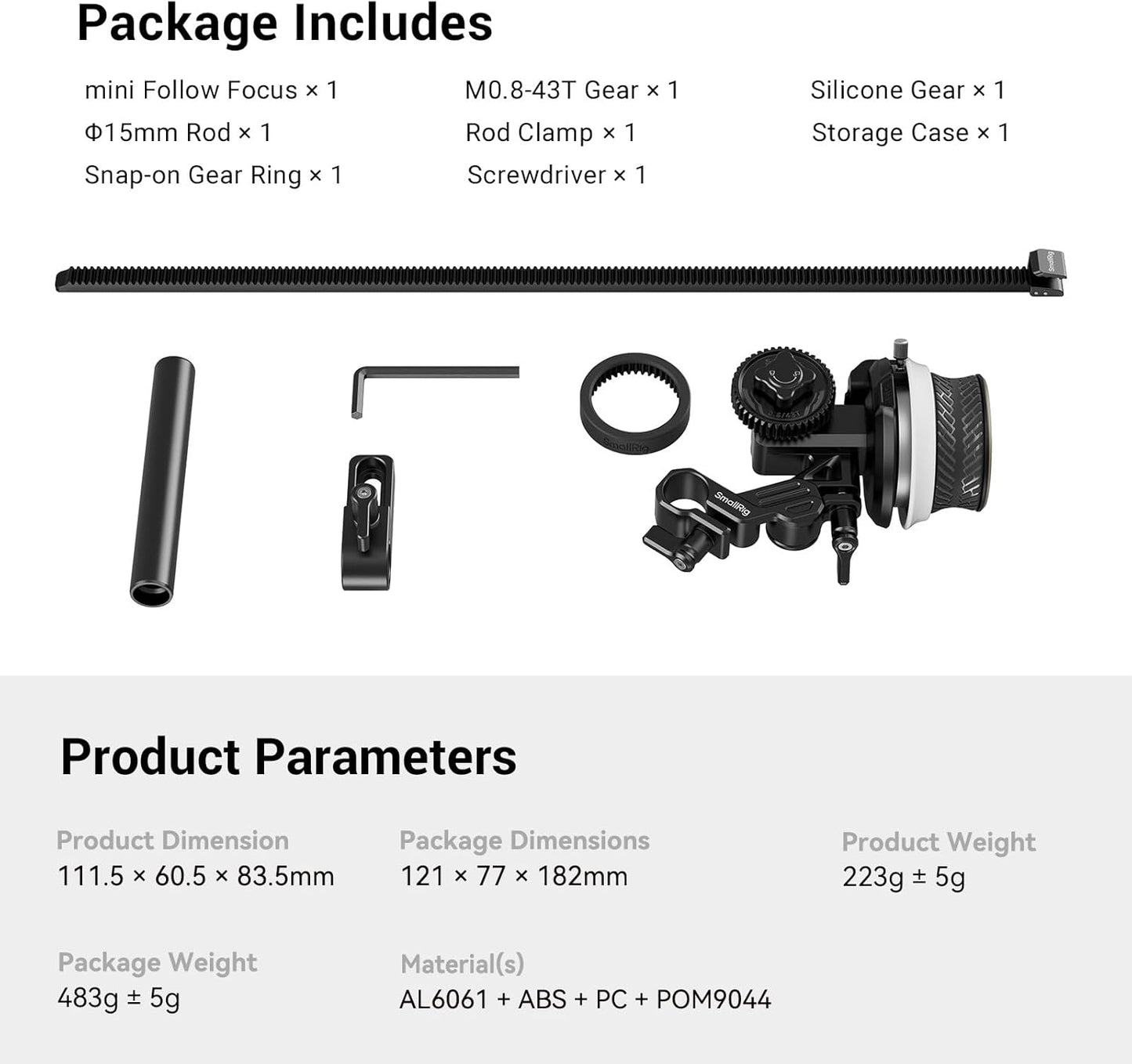 SmallRig 4956 Mini Follow Focus Lens Control
