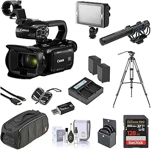 Canon 4K 20x Zoom Camcorder Bundle Pro Accessories