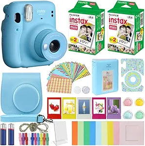 Fujifilm Instax Mini 11 Sky Blue Camera Bundle