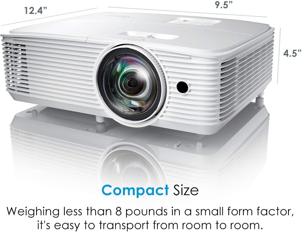 Optoma EH412ST - 1080p Short Throw Projector, 4000 Lumens (Renewed)