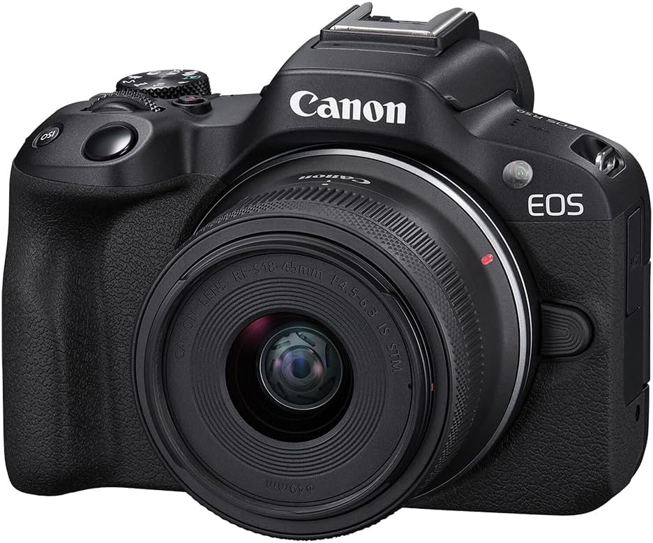 Canon 5811C012 EOS R50 Mirrorless Camera + 18-45mm Lens Bundle (Renewed)