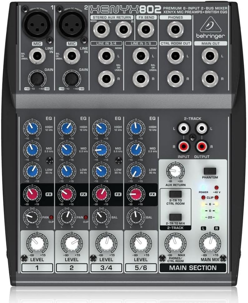 Behringer 802 Xenyx Premium 8-Input 2-Bus Mixer