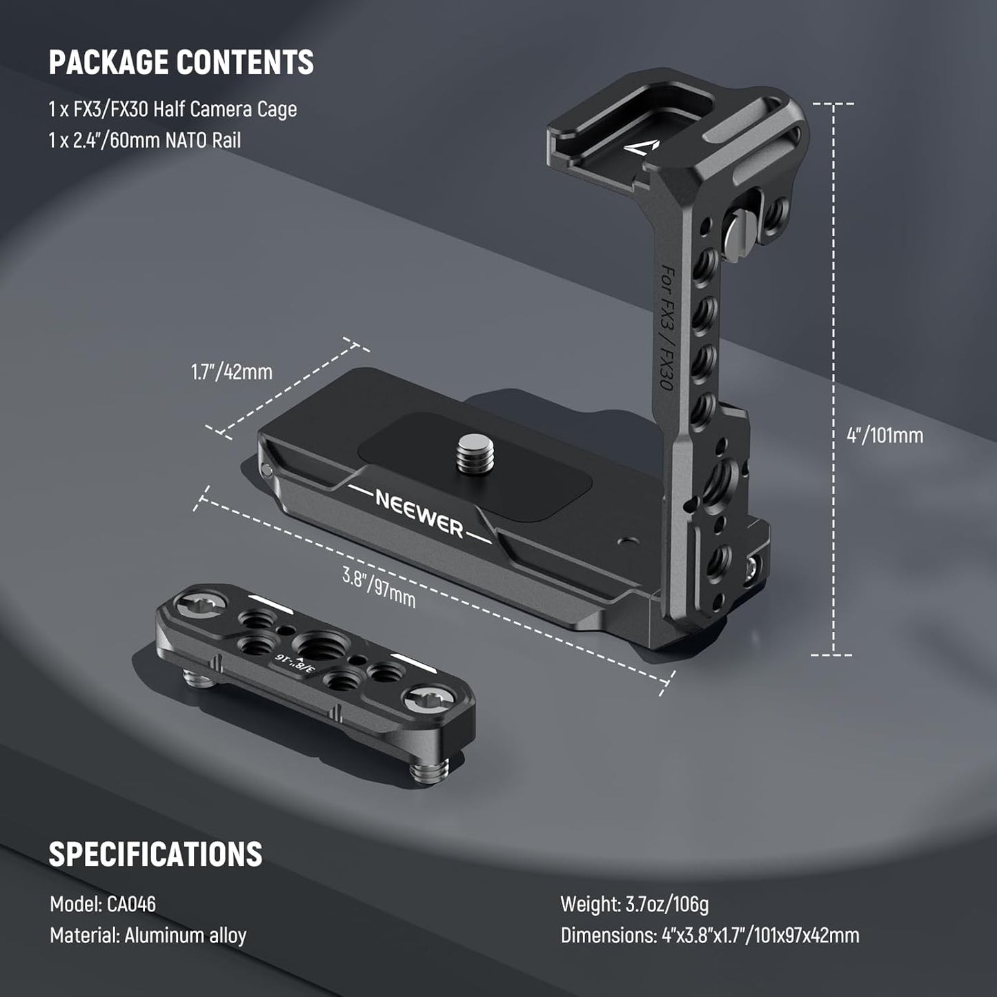 Neewer FX3 FX30 Half Cage Aluminum Video Rig CA046